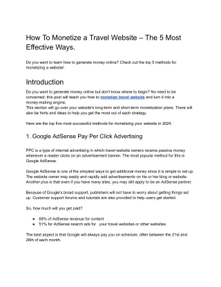 How To Monetize a Travel Website – The 5 Most Effective Ways