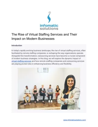 The Rise of Virtual Staffing Services and Their Impact on Modern Businesses