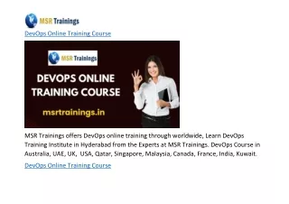 DevOps Online Training Course