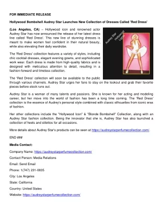 for immediate release