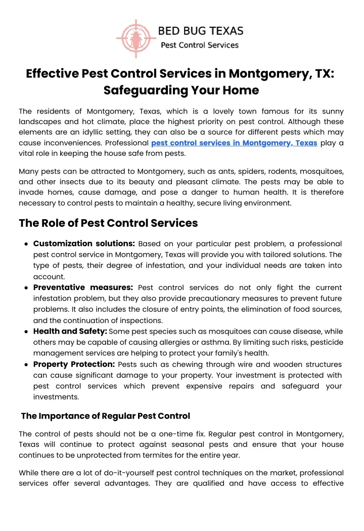 effective pest control services in montgomery