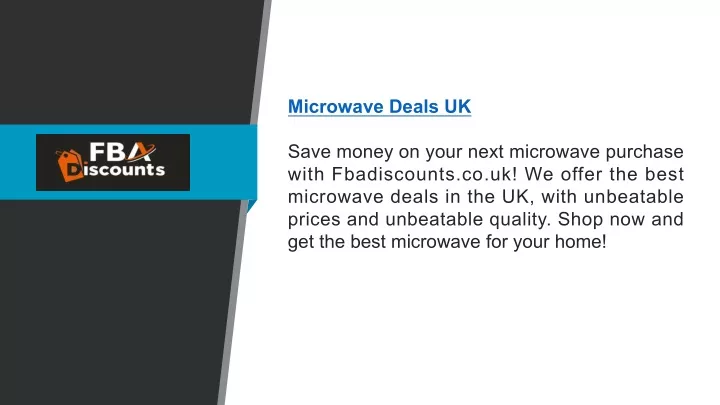 microwave deals uk