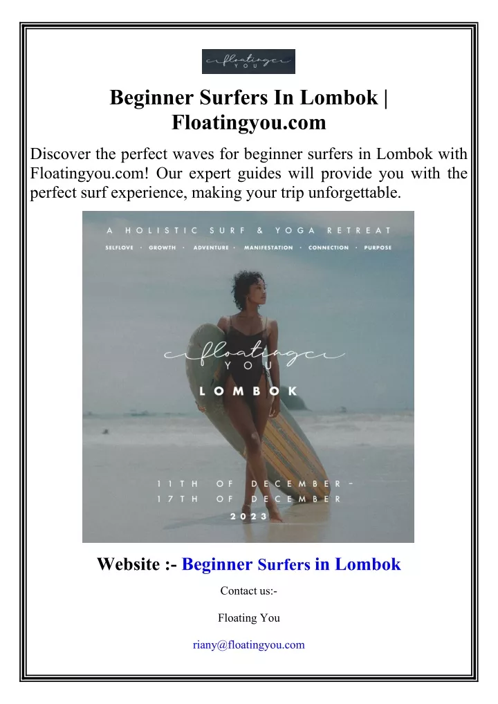 beginner surfers in lombok floatingyou com