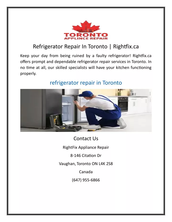 refrigerator repair in toronto rightfix ca