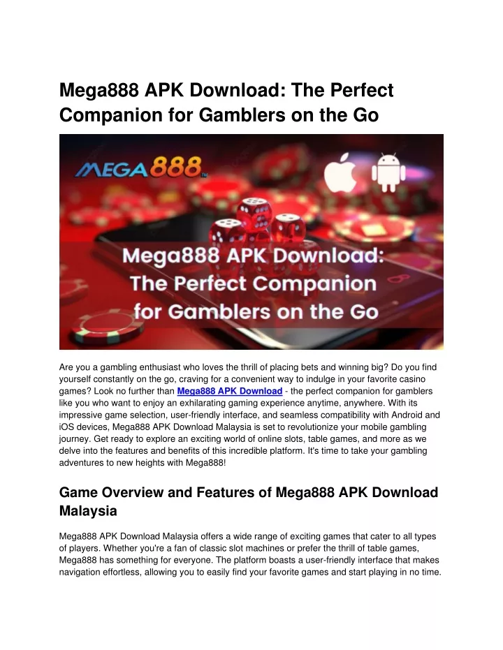 mega888 apk download the perfect companion