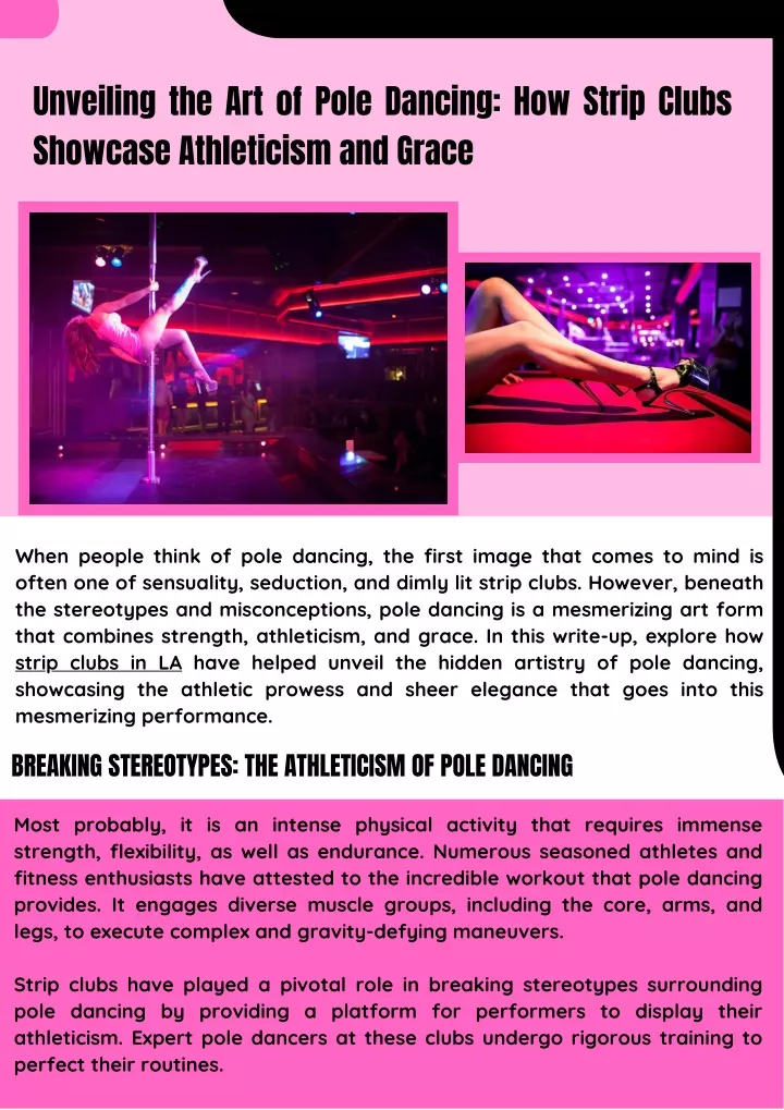 unveiling the art of pole dancing how strip clubs
