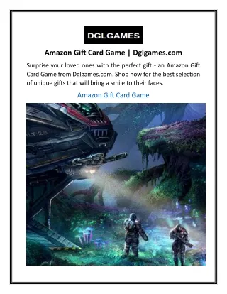 Amazon Gift Card Game  Dglgames
