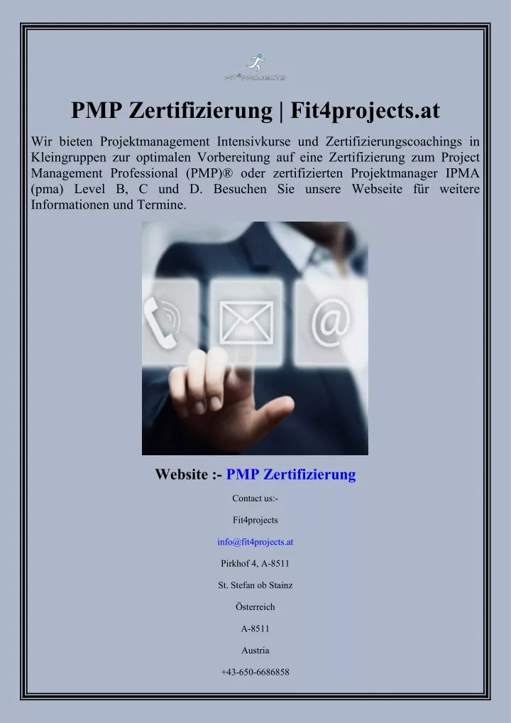 pmp zertifizierung fit4projects at