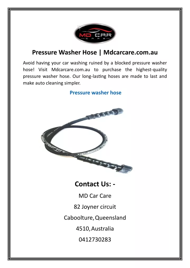 pressure washer hose mdcarcare com au