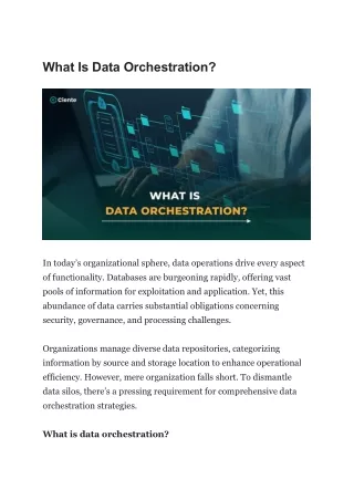 what is data orchestration