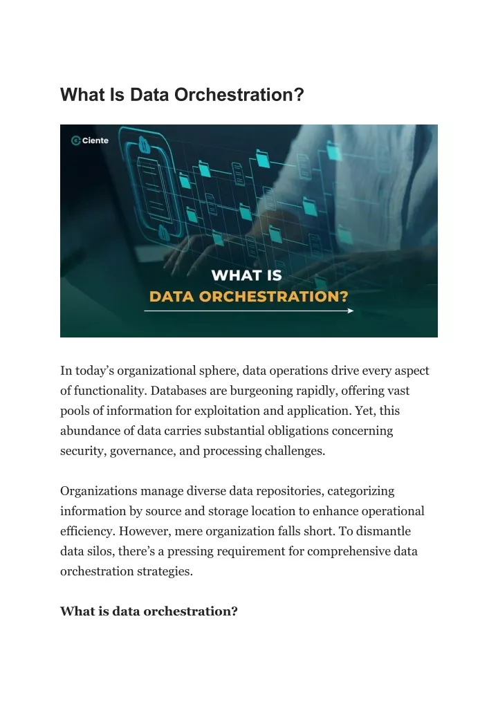 what is data orchestration