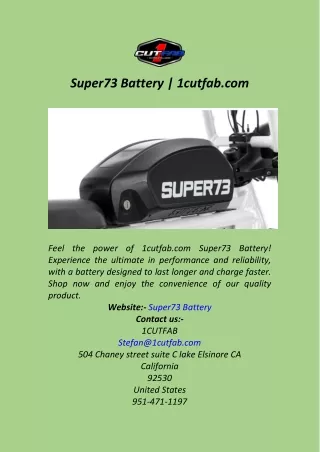 Super73 Battery  1cutfab.com
