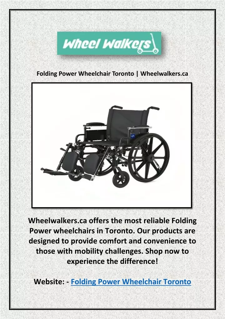 folding power wheelchair toronto wheelwalkers ca