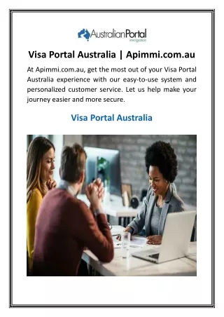 Visa Portal Australia