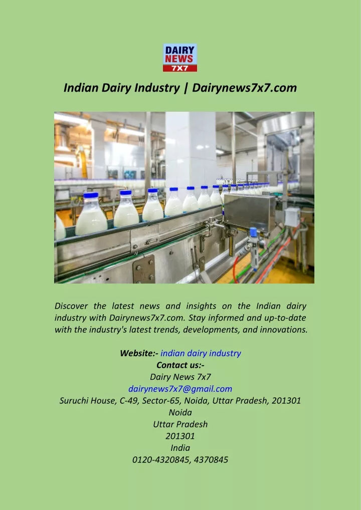 indian dairy industry dairynews7x7 com