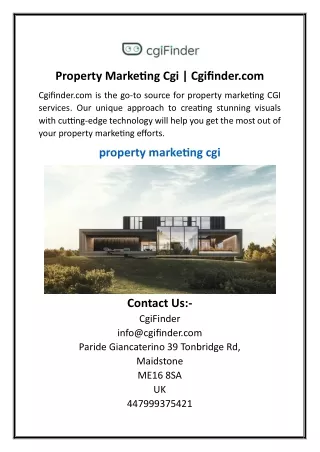 Property Marketing Cgi  Cgifinder.com