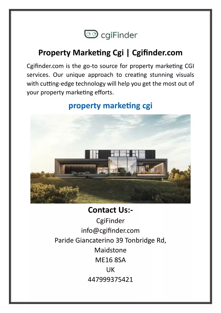 property marketing cgi cgifinder com