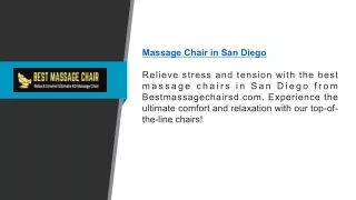 Massage Chair In San Diego | Bestmassagechairsd.com