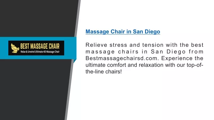 massage chair in san diego