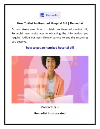 How To Get An Itemized Hospital Bill    Remediai