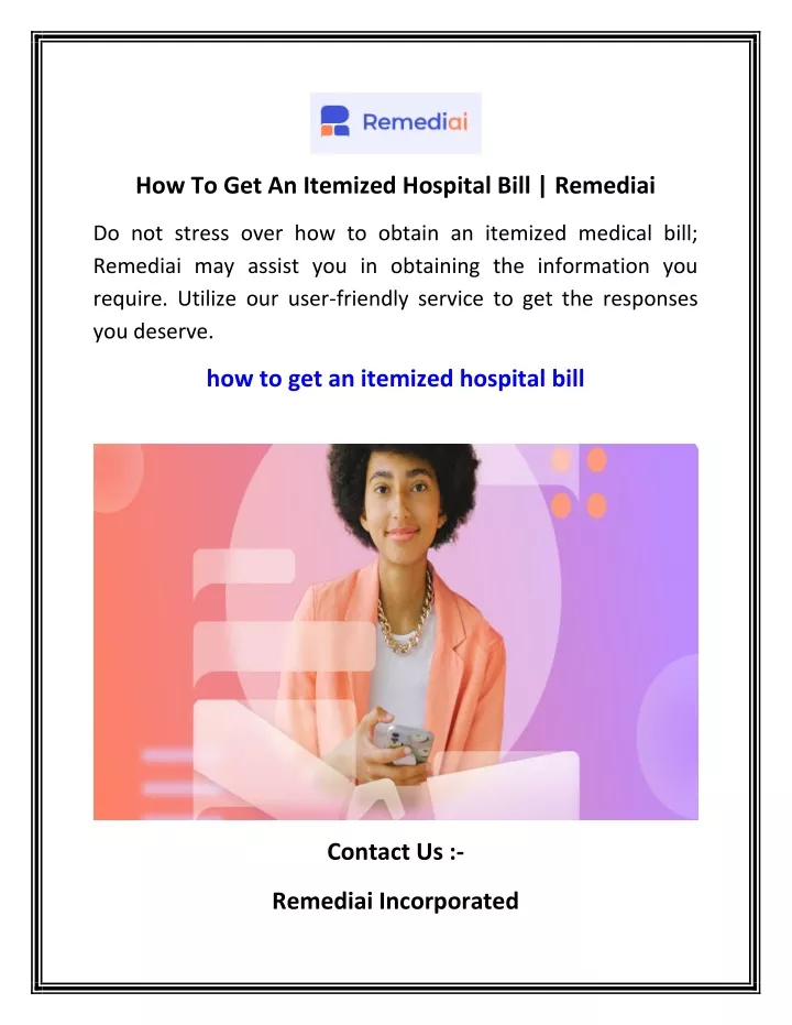 how to get an itemized hospital bill remediai