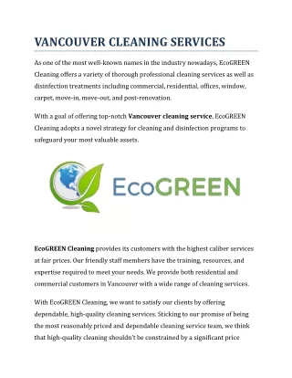 VANCOUVER CLEANING SERVICES