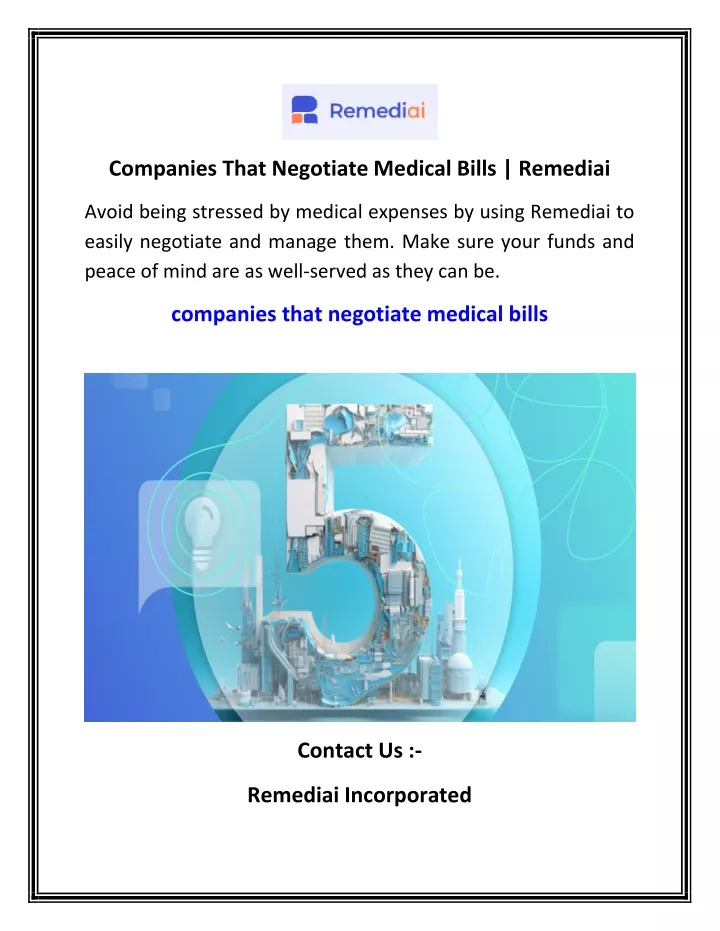 companies that negotiate medical bills remediai