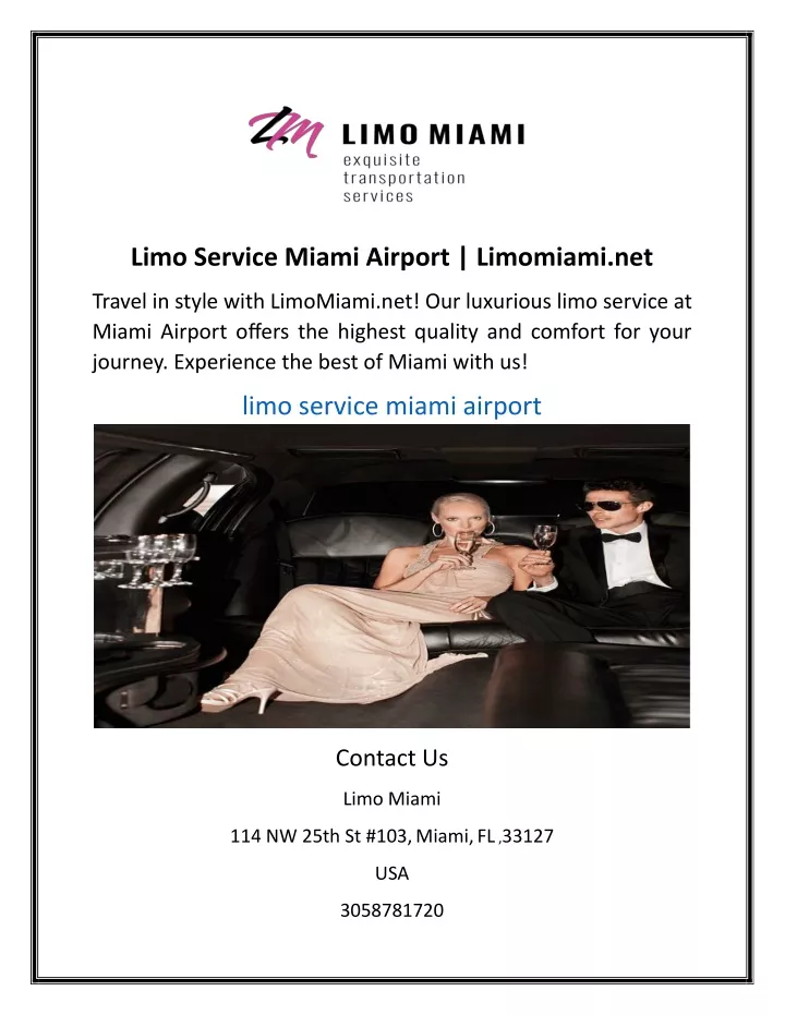 limo service miami airport limomiami net