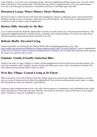 largo florida is a city that wears its heritage
