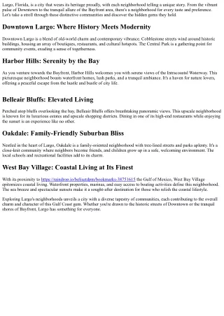 largo florida is a city that wears its heritage