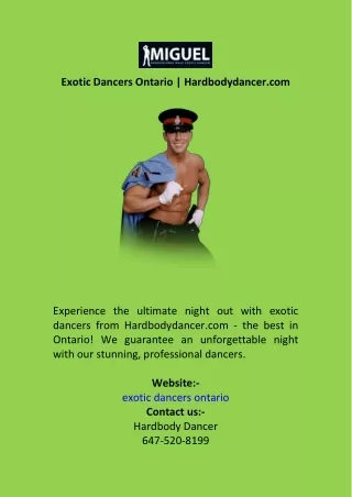 Exotic Dancers Ontario  Hardbodydancer.com