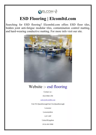 ESD Flooring | Elcomltd.com