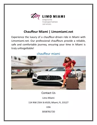 chauffeur miami limomiami net