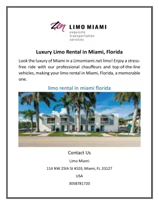 luxury limo rental in miami florida