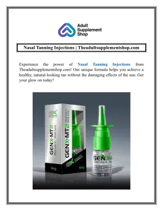 Nasal Tanning Injections  Theadultsupplementshop.com