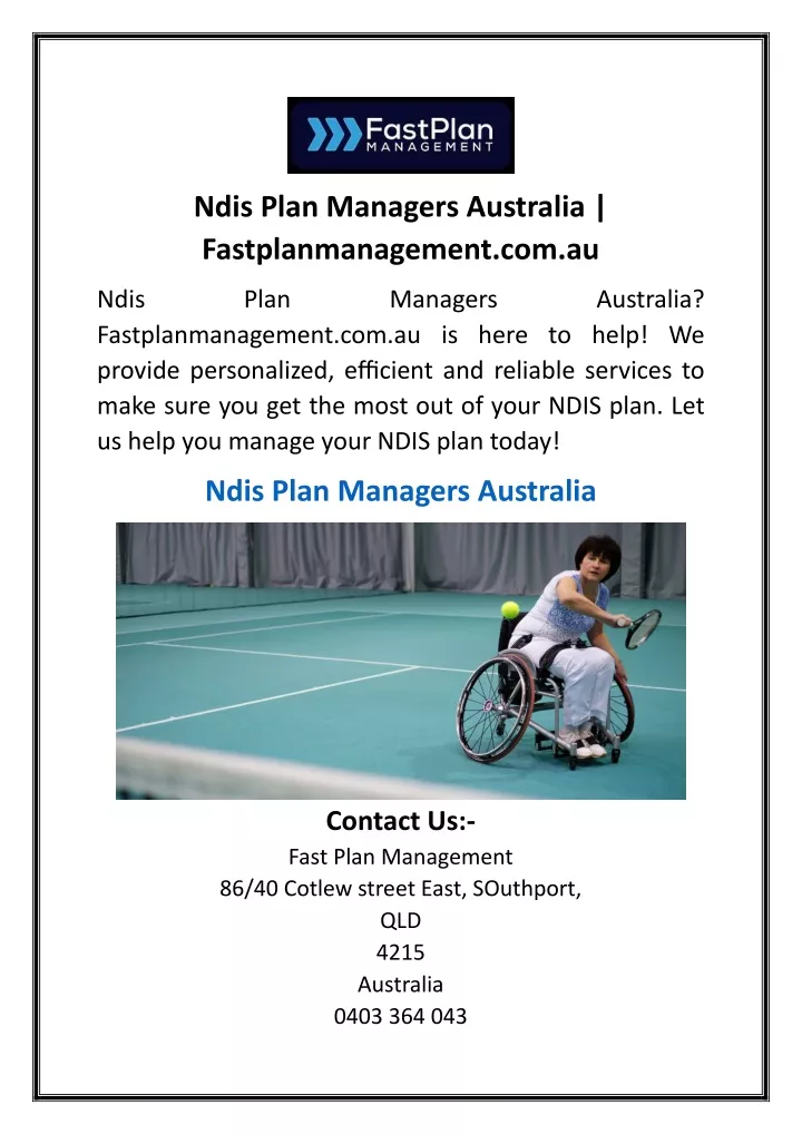 ndis plan managers australia fastplanmanagement