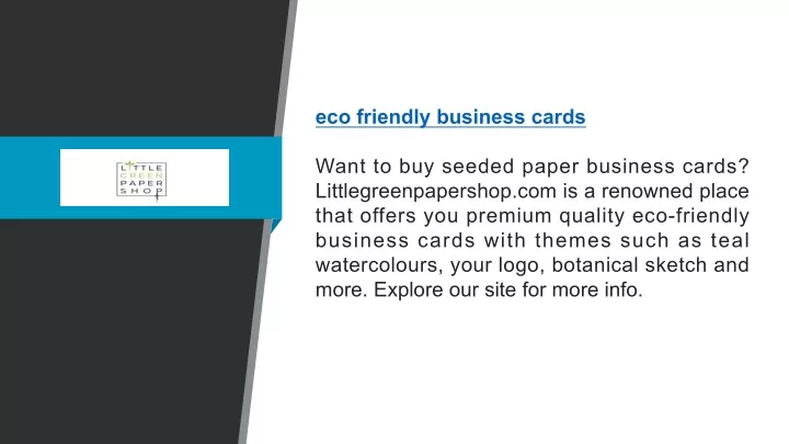 eco friendly business cards