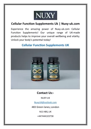 Cellular Function Supplements Uk