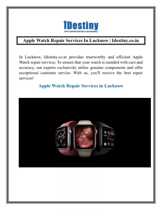 Apple Watch Repair Services In Lucknow  Idestiny.co.in