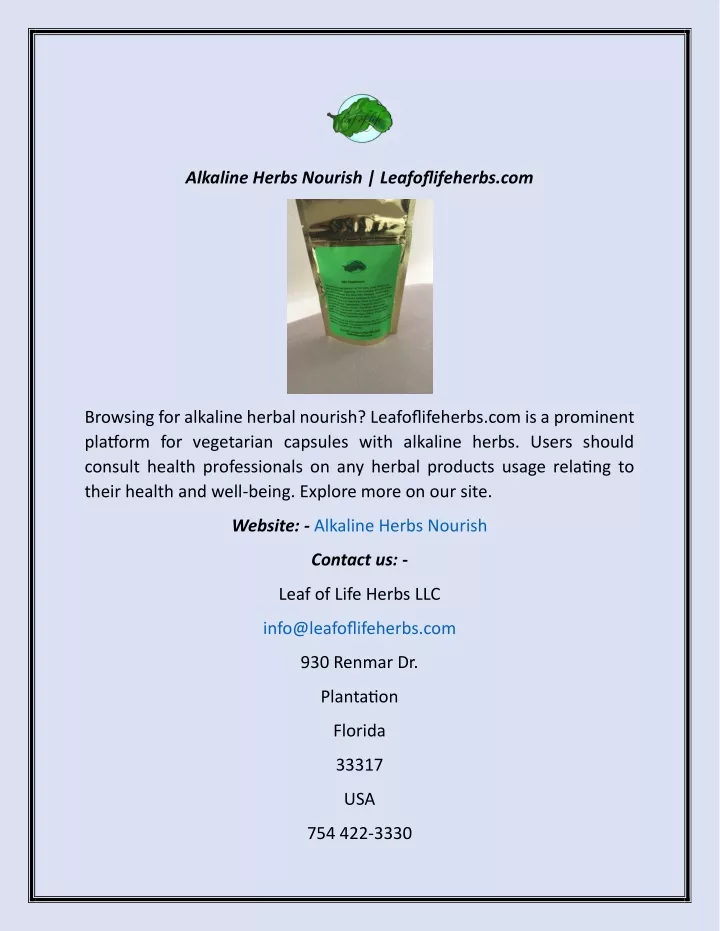 alkaline herbs nourish leafoflifeherbs com