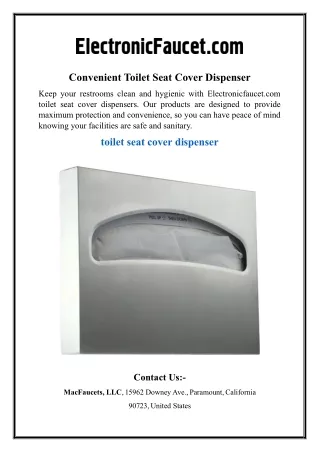 Convenient Toilet Seat Cover Dispenser