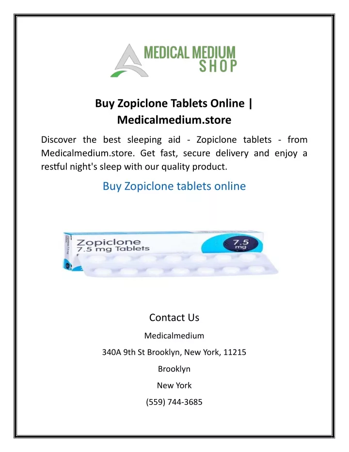 buy zopiclone tablets online medicalmedium store