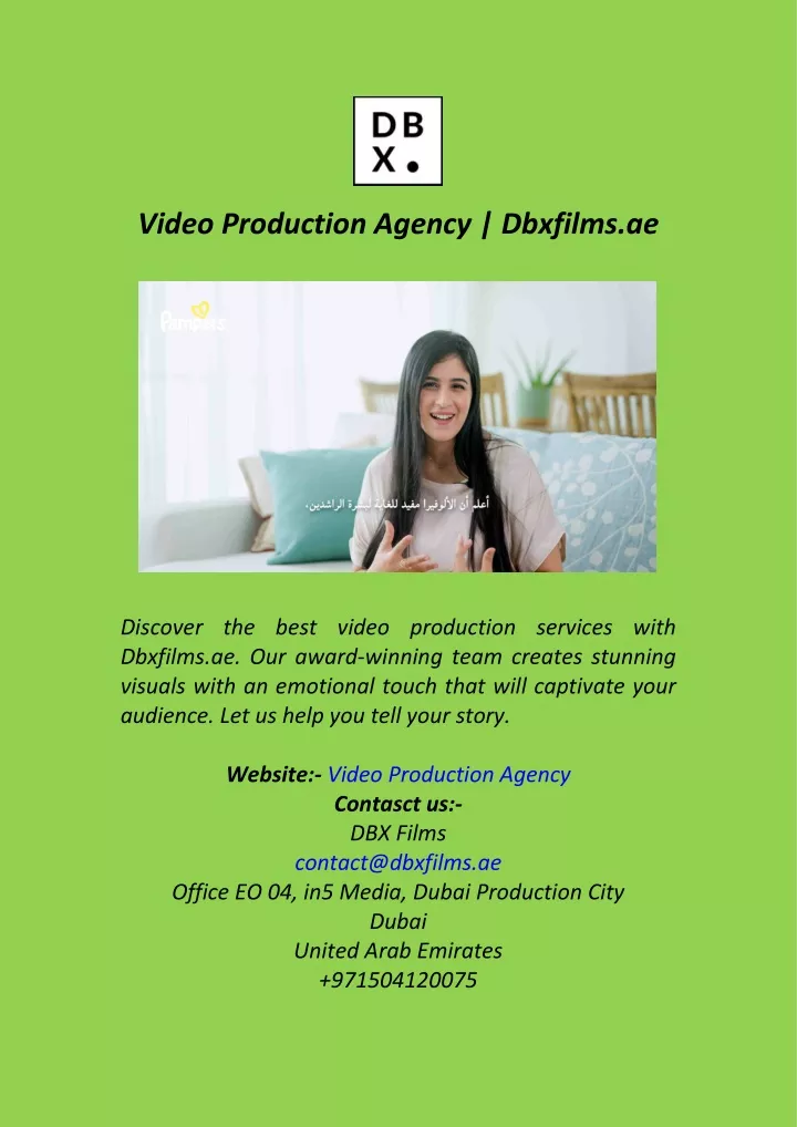 video production agency dbxfilms ae