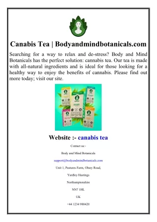 Canabis Tea  BodyandmindbotCanabis Tea | Bodyandmindbotanicals.comanicals.com
