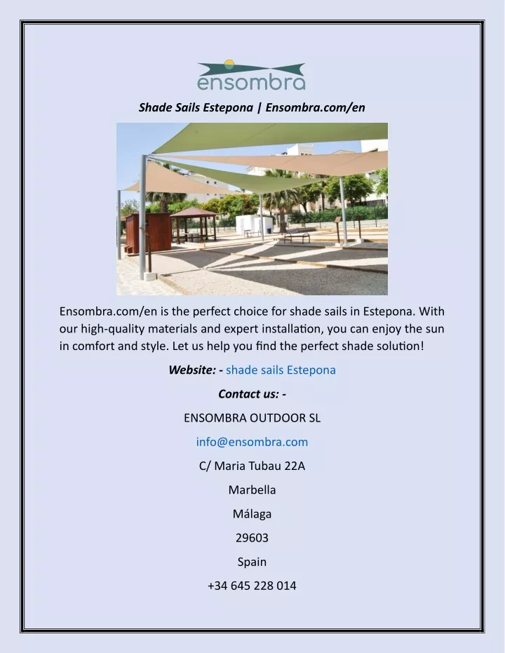 shade sails estepona ensombra com en