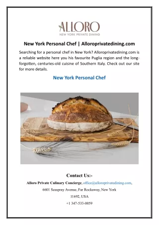 New York Personal Chef - Alloroprivatedining