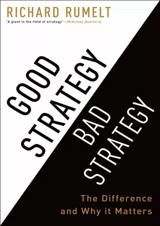 Read ebook [PDF] get [PDF] Download Good Strategy Bad Strategy: The Difference a