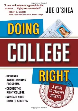 [PDF READ ONLINE] [PDF READ ONLINE]  Doing College Right: A Guide to Student Suc