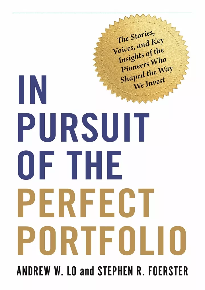 read download in pursuit of the perfect portfolio