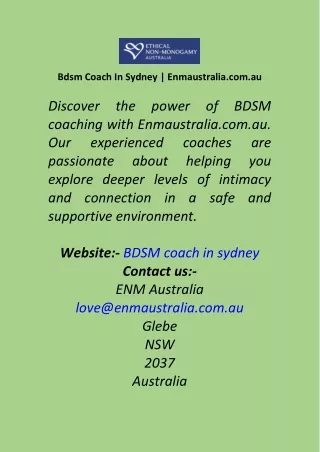 Bdsm Coach In Sydney  Enmaustralia.com.au